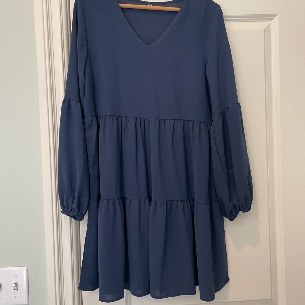 Navy Blue Tiered Dress